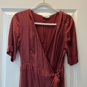Lacausa Silk Wrap Dress - Rust